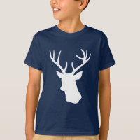 Silueta blanca de la cabeza de los ciervos -