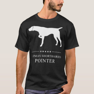 Camiseta Silueta blanca de perro puntero de cortometraje al