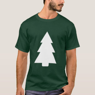 Camiseta Silueta blanca del árbol de Navidad