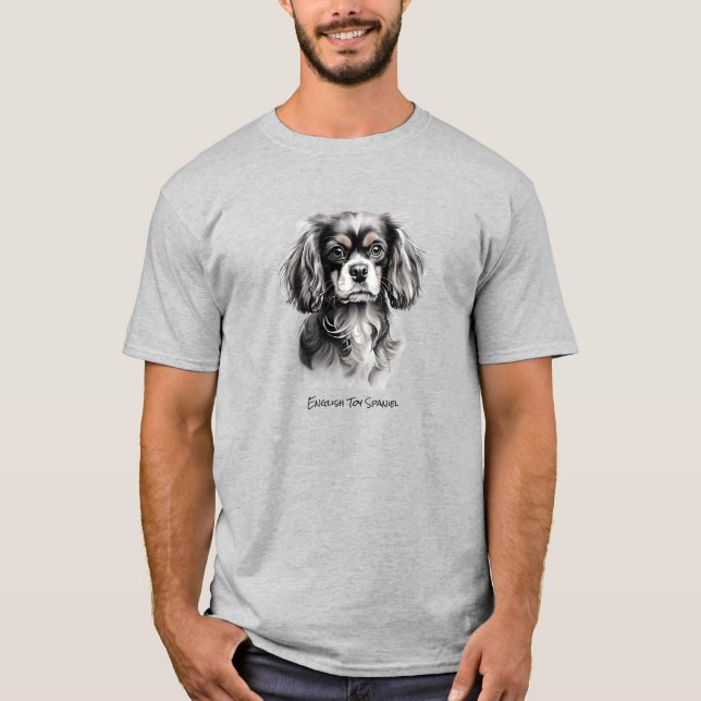 Camiseta Silueta blanca y negra del juguete inglés español (Anverso)