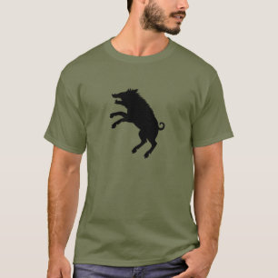 Camiseta Silueta blanco y negro del jabalí