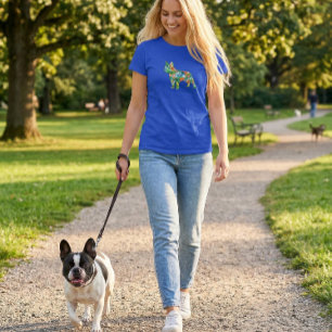 Camiseta Silueta Botánica de Bulldog Francés 