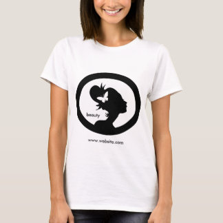 Camiseta Silueta BW de la mujer de la mariposa de la