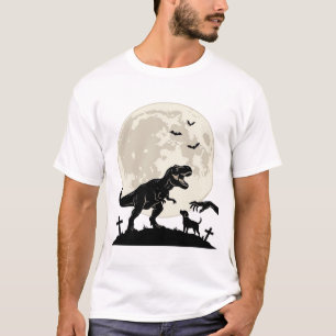 Camiseta Silueta Cementerio Perro Dinosaurio Bajo