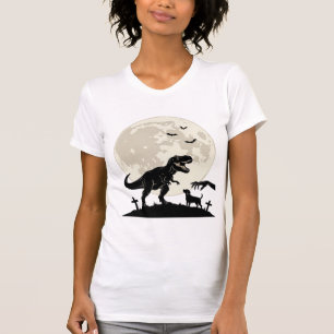 Camiseta Silueta Cementerio Perro Dinosaurio Bajo