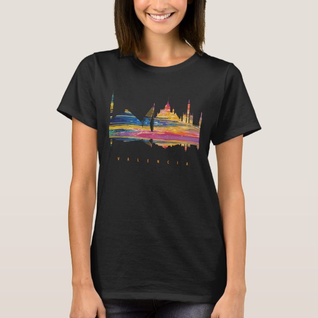 Camiseta Silueta colorida de Valencia (Anverso)