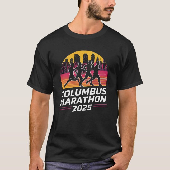 Camiseta Silueta Columbus Marathon 2025 (Anverso)