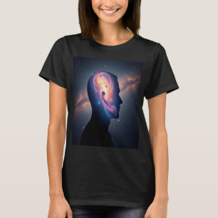 Camiseta Silueta Cósmica Galáctica Femenina Gráfica Espacia