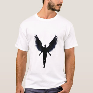 Camiseta Silueta de Alas de Ángel – Minimalista Os