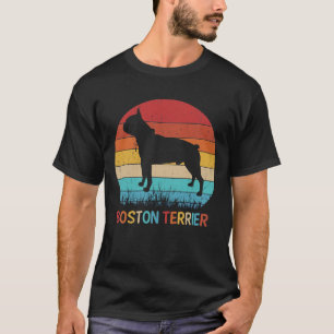 Camiseta Silueta de Amante de Perros Vintage Boston Terrier