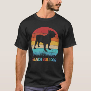Camiseta Silueta de amante de perros vintage Bulldog Francé