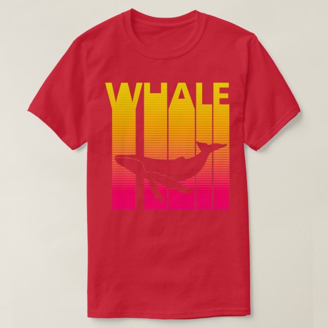 Camiseta Silueta de animales de ballena estilo retro de los (Diseño del anverso)