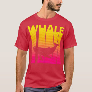 Camiseta Silueta de animales de ballena estilo retro de los