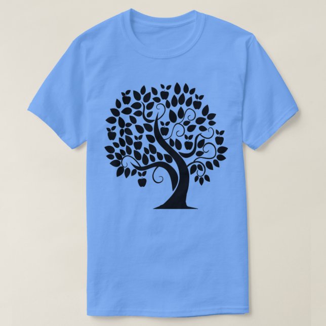 Camiseta silueta de árbol de manzana (Diseño del anverso)