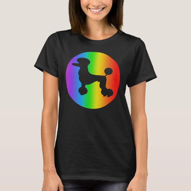 Camiseta silueta de arcoiris de amante de los perros cangre (Anverso)