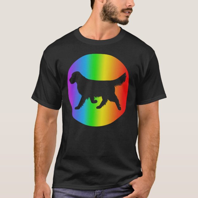 Camiseta Silueta de arcoiris de perro de Golden Retriever (Anverso)