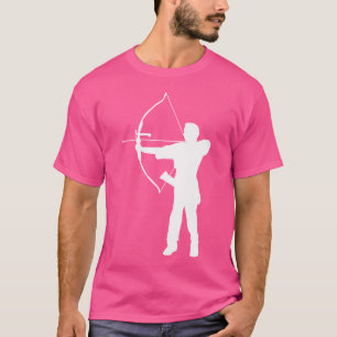 Camiseta Silueta de arquero de tiro con arco jugador arco y