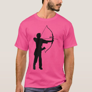 Camiseta Silueta de arquero de tiro con arco jugador arco y