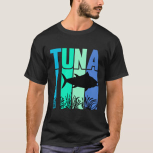 Camiseta Silueta de atún gráfico retro del océano