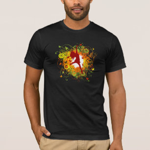 Camiseta Silueta de bailarín con remolinos florales