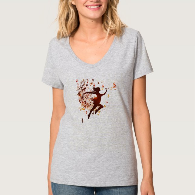 Camiseta Silueta de bailarina de acuarela elegante (Anverso)