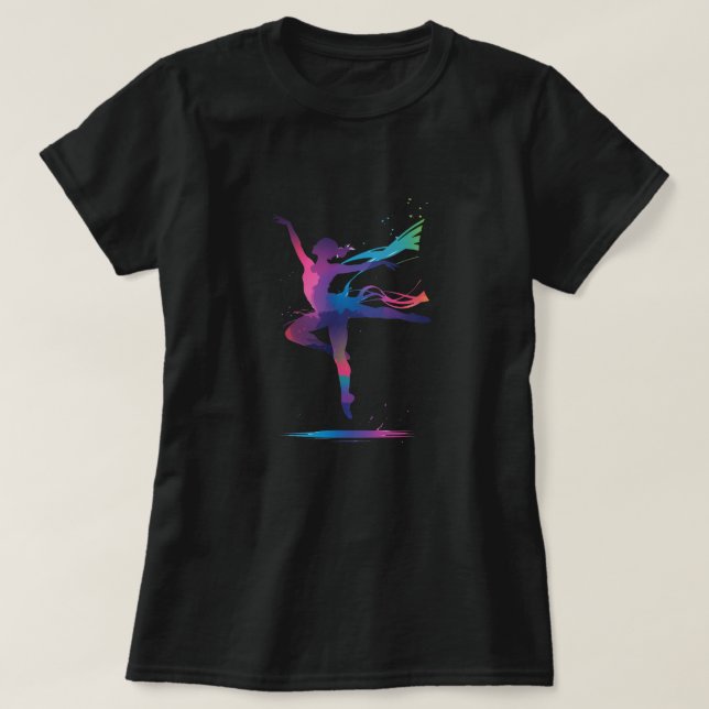 Camiseta Silueta de baile colorido - acuarela vibrante (Diseño del anverso)