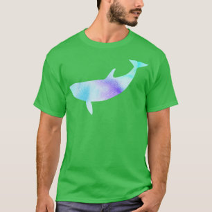 Camiseta Silueta de ballena azul púrpura