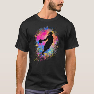 Camiseta Silueta de baloncesto arcoiris Equipo femenino G