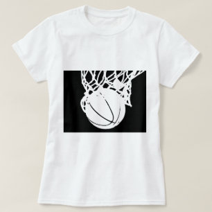 Camiseta Silueta de baloncesto blanco y negro