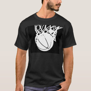 Camiseta Silueta de baloncesto blanco y negro