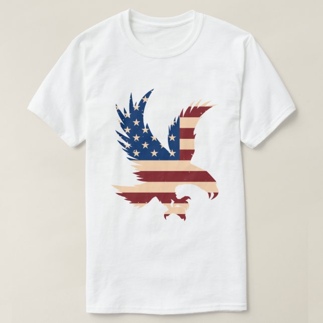 Camiseta Silueta de bandera de águila norteamericana patrió (Diseño del anverso)