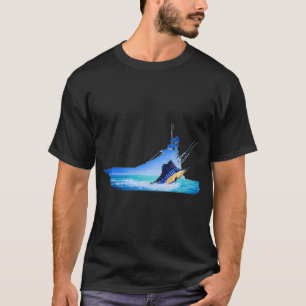 Camiseta silueta de barco marlín