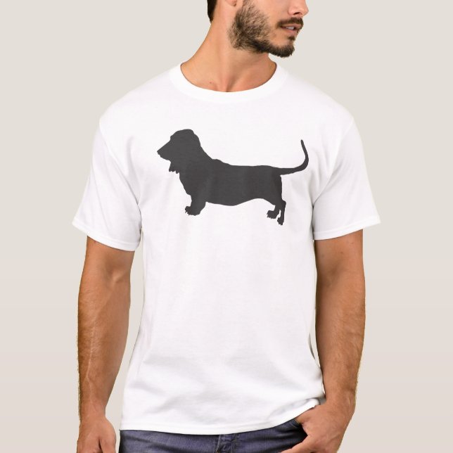 Camiseta Silueta de Basset Hound (Anverso)