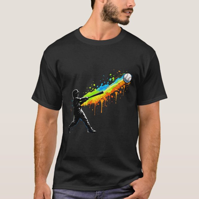 Camiseta Silueta de bateador con goteo de jonrón (Anverso)