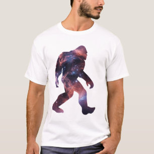 Camiseta Silueta de Bigfoot con interior de galaxia