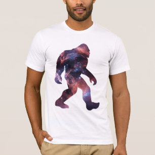 Camiseta Silueta de Bigfoot con interior de galaxia