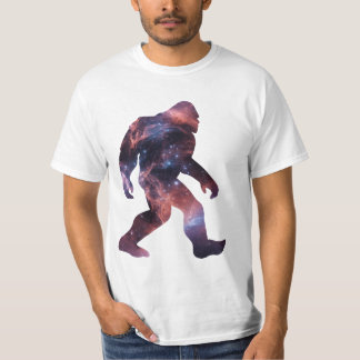 Camiseta Silueta de Bigfoot con interior de galaxia