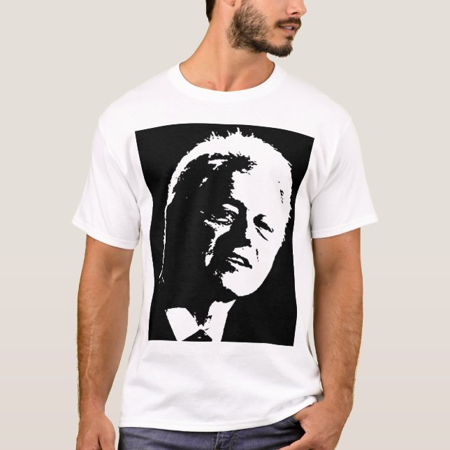 Camiseta Silueta de Bill Clinton (Anverso)