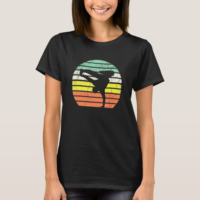 Camiseta Silueta de Breakdance Breakdancing Vintage Retro S (Anverso)
