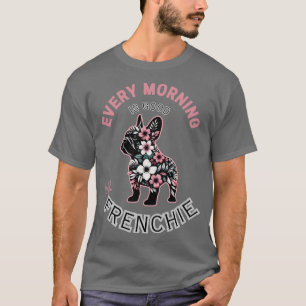 Camiseta Silueta de bulldog francesa y colorido filo tropic