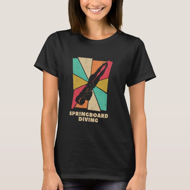 Camiseta Silueta de buzo de plataforma de trampolín (Anverso)