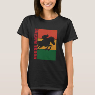 Camiseta Silueta de caballo al galope de jockey de carreras