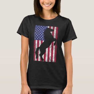 Camiseta Silueta de caballo bandera americana Usa patriota