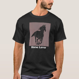 Camiseta Silueta de caballo con divertido caballo redondo t