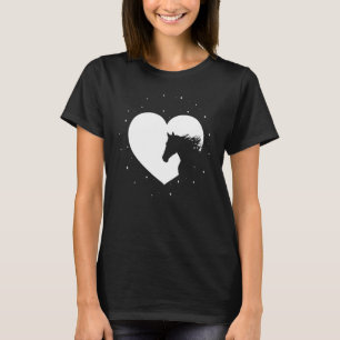 Camiseta Silueta de caballo corazón mujeres a caballo Eque