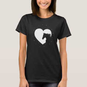 Camiseta Silueta de caballo corazón mujeres a caballo Eques