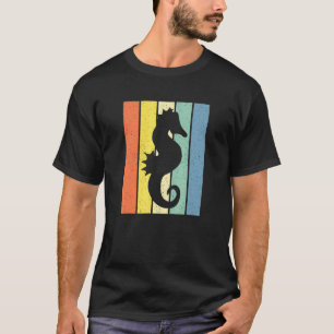 Camiseta Silueta de Caballo Marino Retro Vintage 60s 70s
