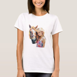 Camiseta Silueta de caballo y Chica - Caballo de caballo