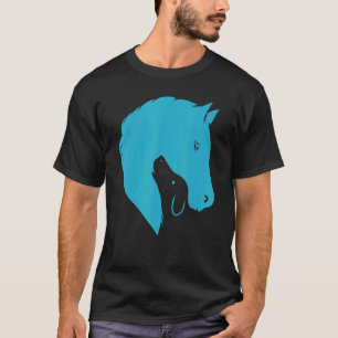 Camiseta Silueta de caballo y perro Ropa de animal equino y