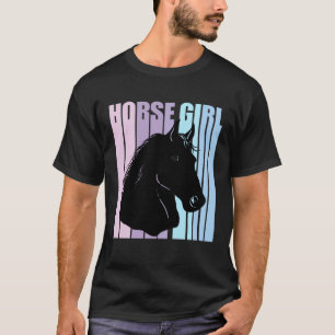 Camiseta Silueta de Cabeza de Caballo Negro Montando Amante